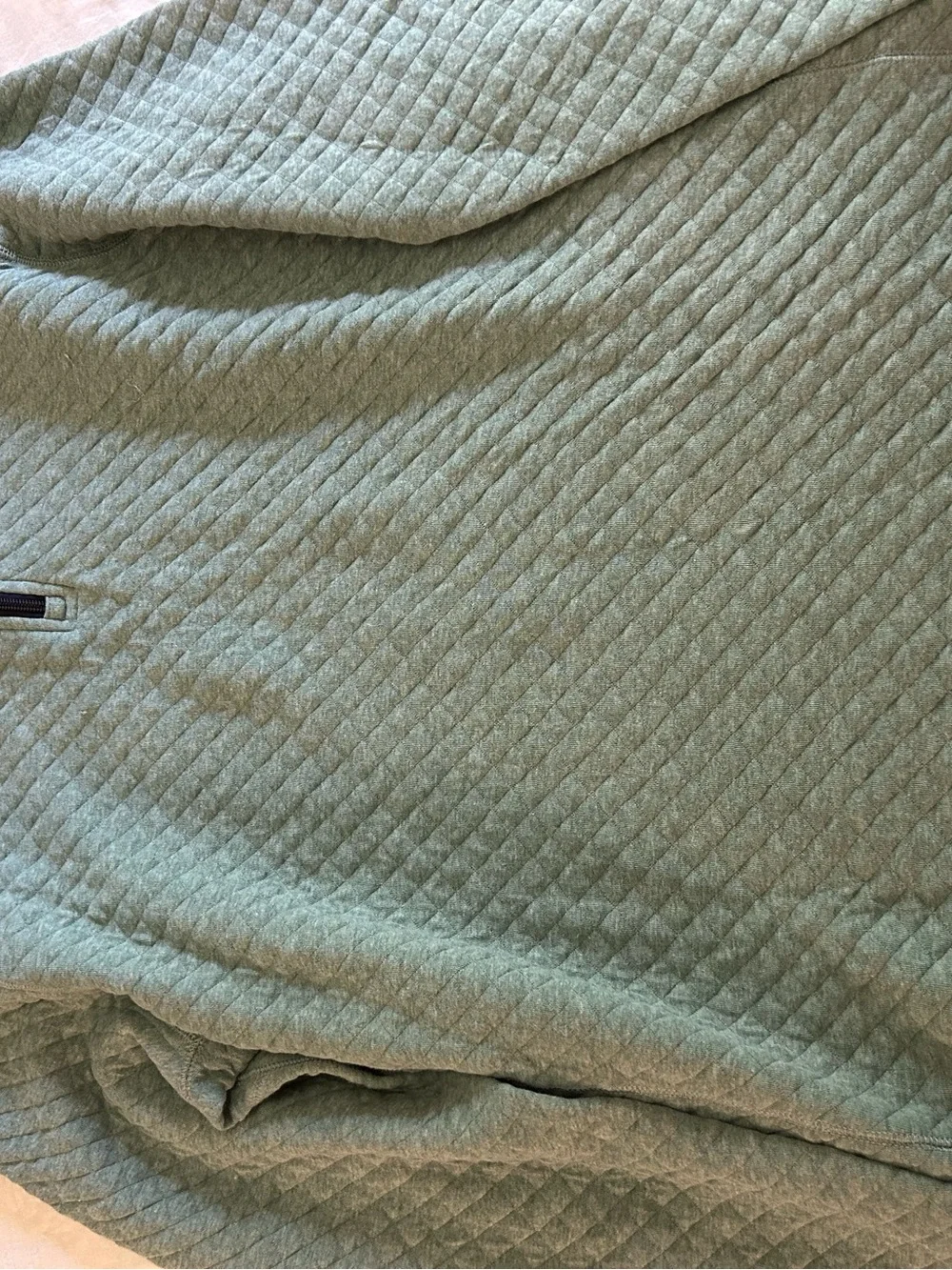 J. Crew Quilted Half-Zip Pullover in Sage Green